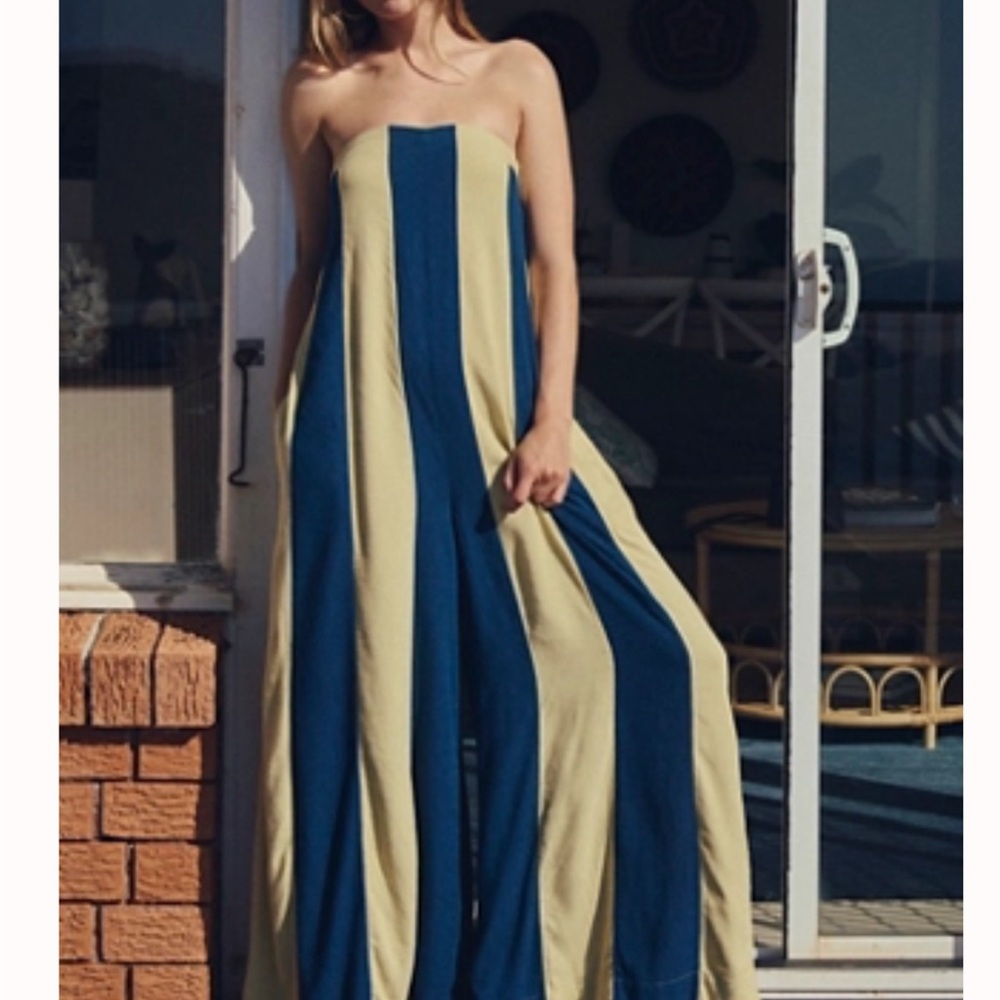 NWT Free People Eden Stripe Jumpsuit XS